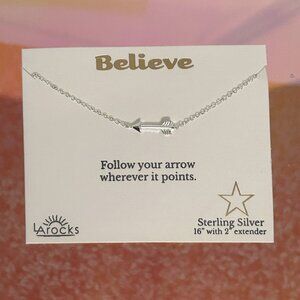 Sterling Silver Sideways Arrow Necklace